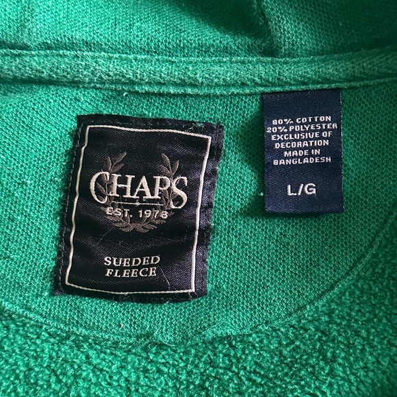 Chaps full zip hoodie, XL GREEN - Picture 2 of 4